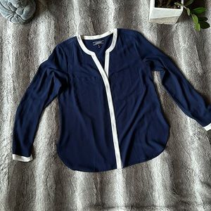 Blue and White Lands’end Blouse